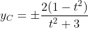 y_{C}=\pm \frac{2(1-t^2)}{t^2+3}